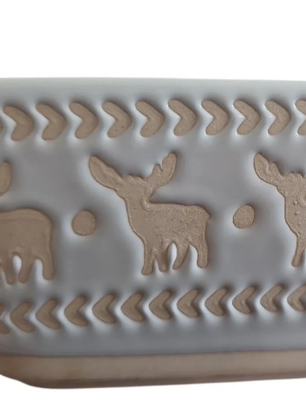 The Bakehouse Co Moose Ceramic Baking Dish White Stoneware Rustic Woodland Pan